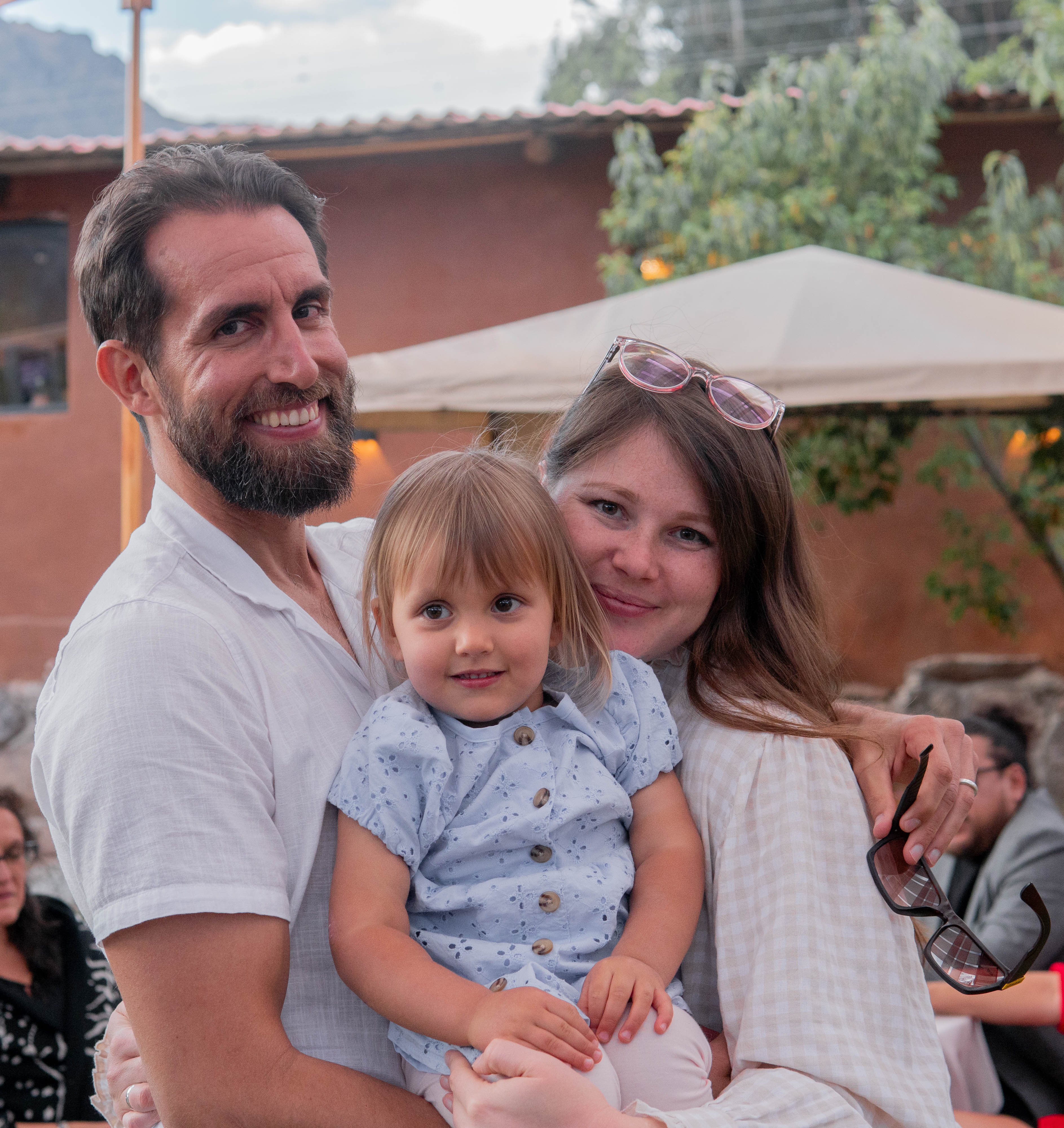 Rodrigo, Alina and their daughter Alisa in Urubamba, Sacred Valley