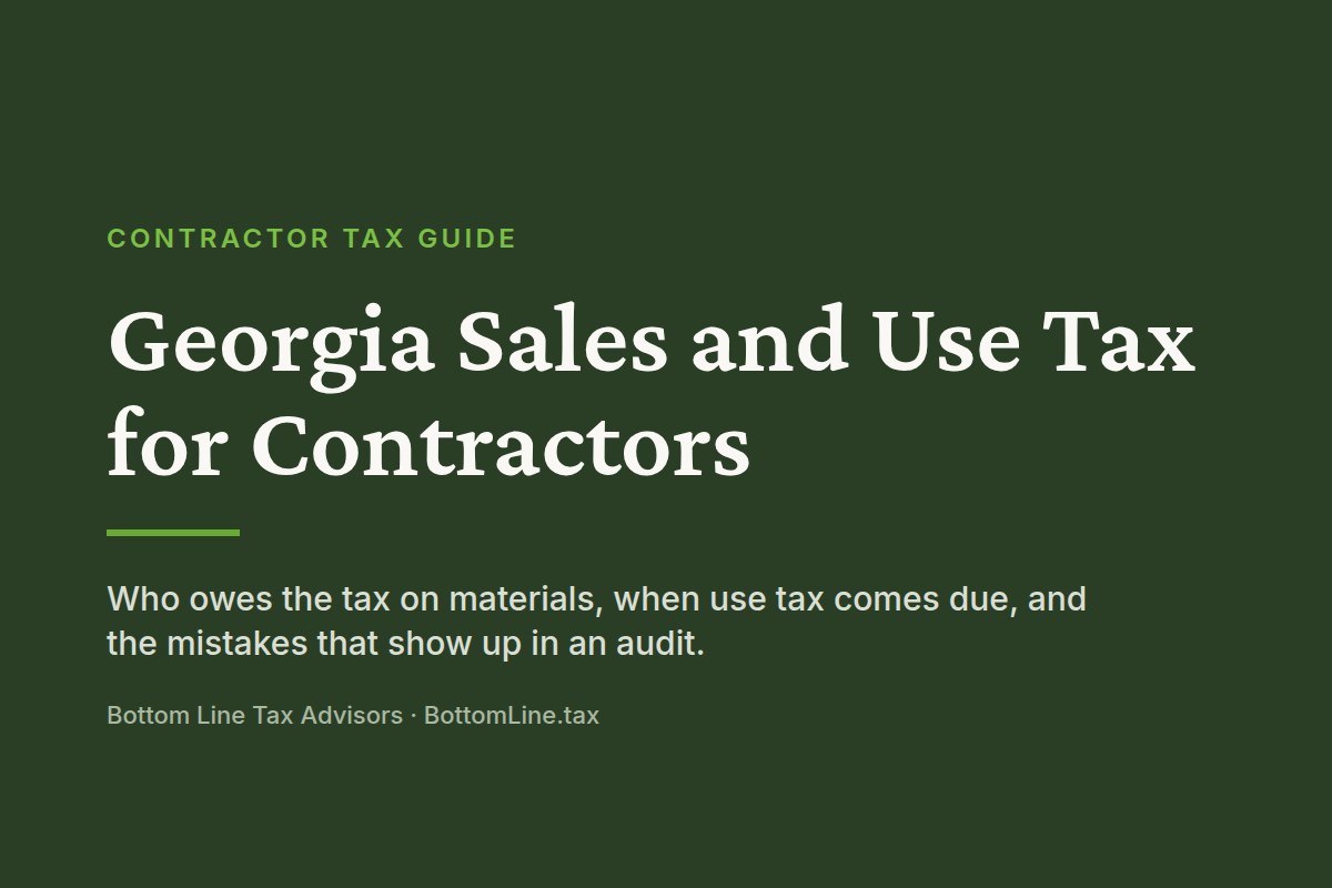 Georgia Sales and Use Tax for Contractors, in Plain English