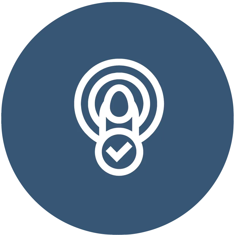 An icon of a checkbox and a target