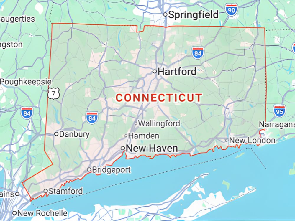 Map of the State of Connecticut