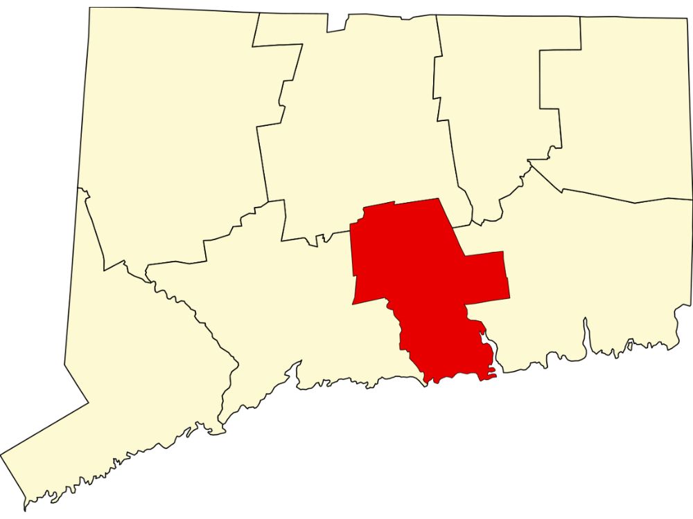 A Map of Middlesex County in Connecticut