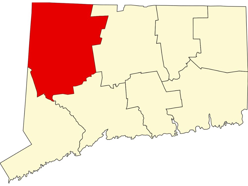 A Map of Litchfield County in Connecticut
