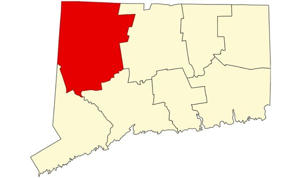 Map of Connecticut highlighting Litchfield County for ADU zoning and property feasibility review