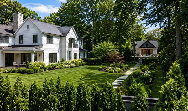 Private backyard ADU placement on a Connecticut property