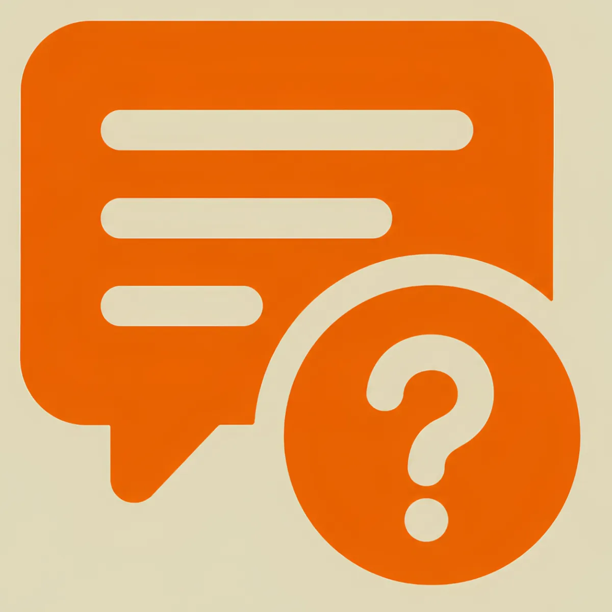 Orange icon showing a message window with a question mark, representing image help or support.