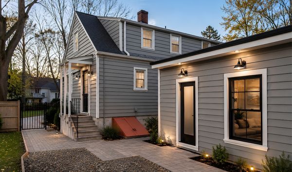  Modern detached ADU design with exterior lighting