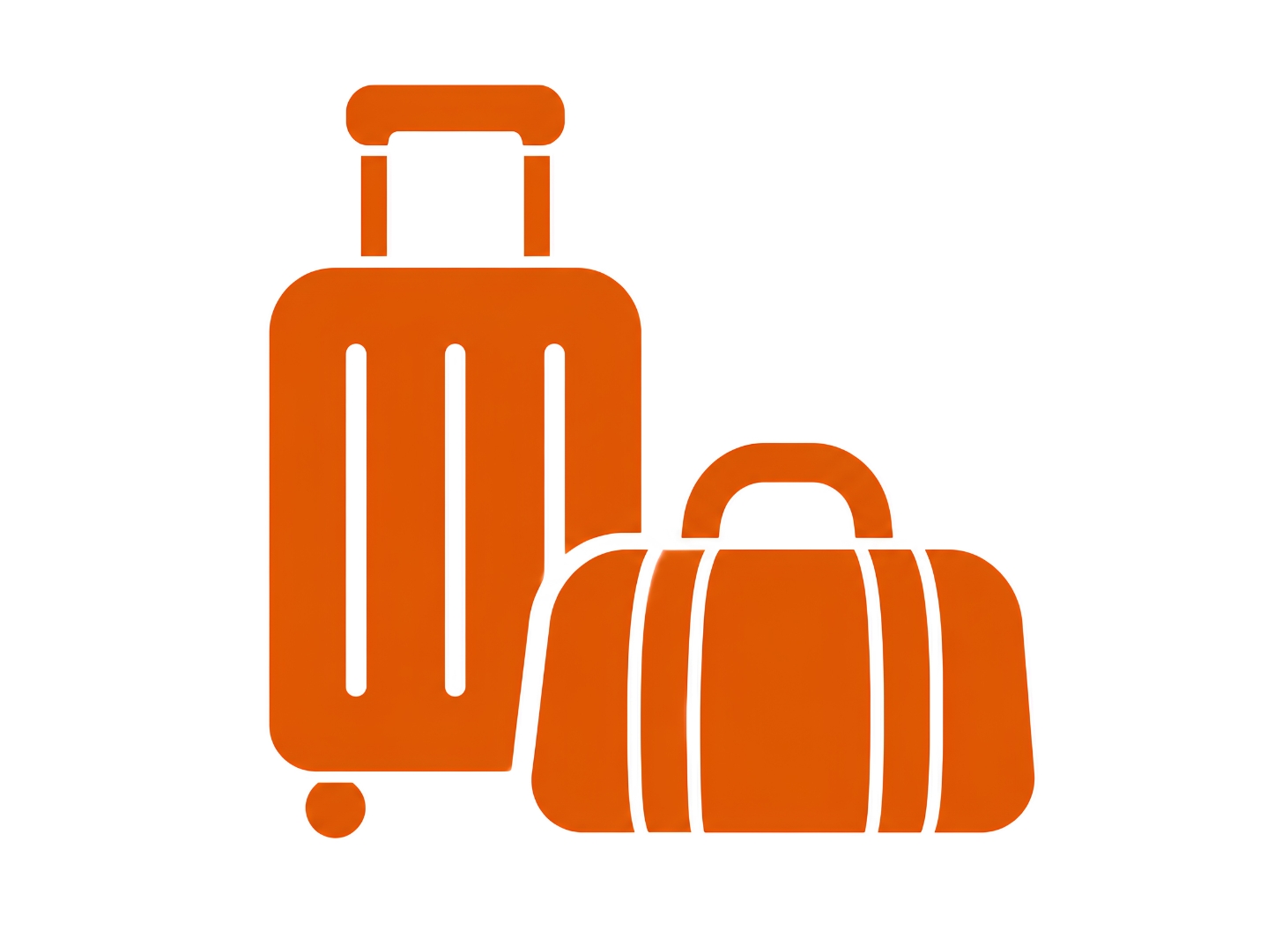 Orange luggage icon representing travel, guest accommodations, or short-term stays in an ADU.