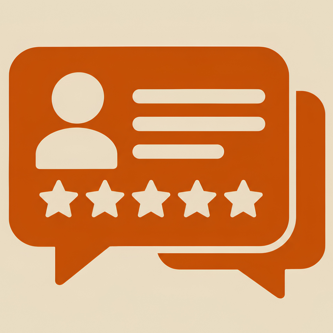 Orange icon showing a message window with a question mark, representing image help or support.