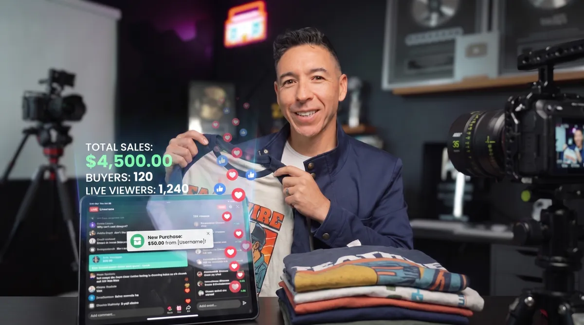 Live selling creator in action