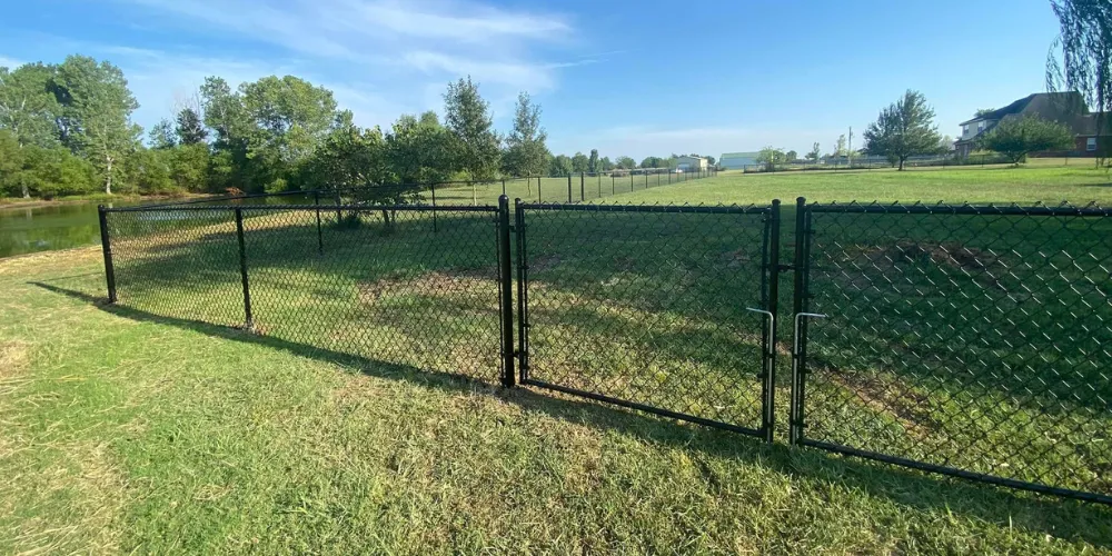 Chain link fence installation