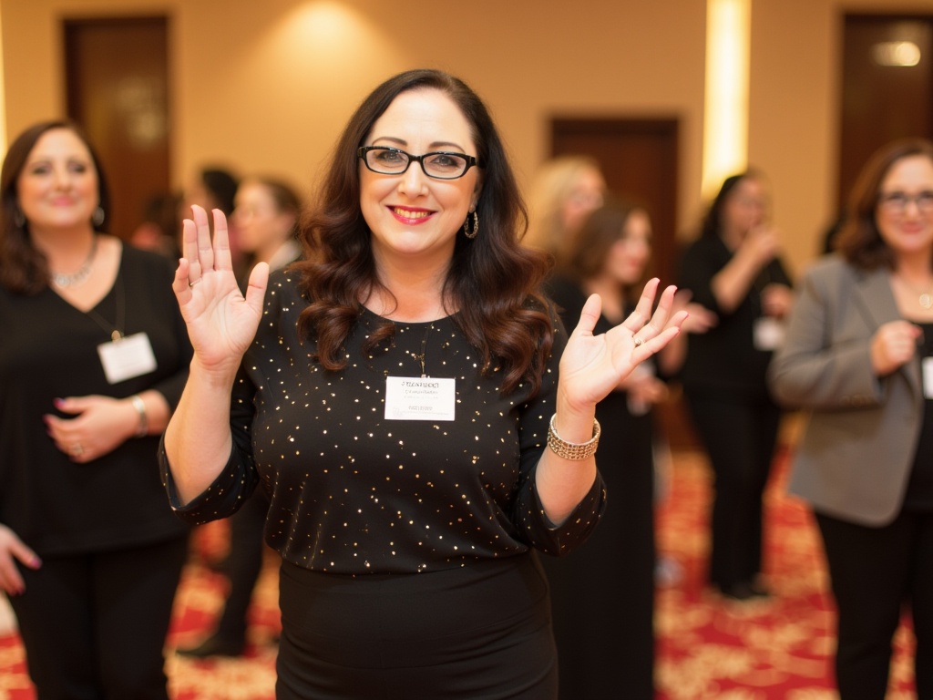 a group of people standing next to each other