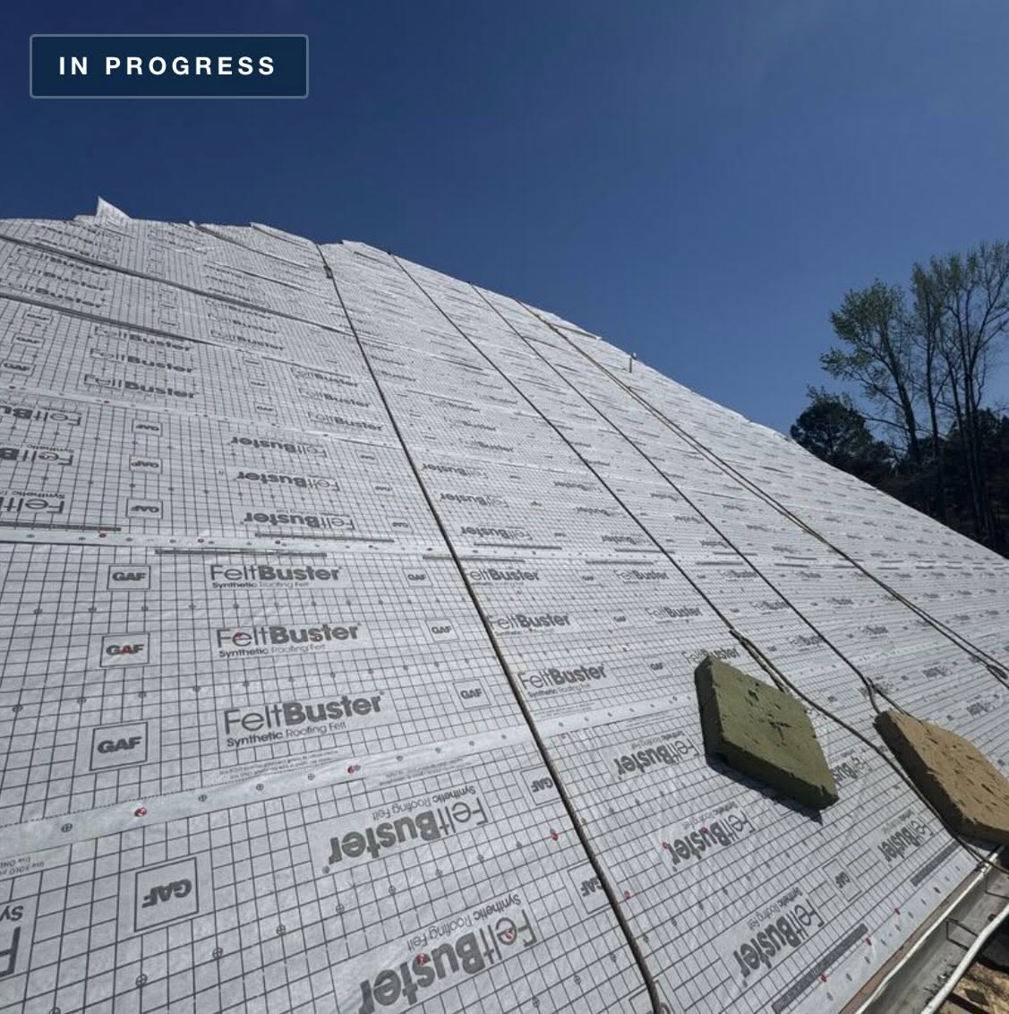 Quality roofing materials being installed by professionals