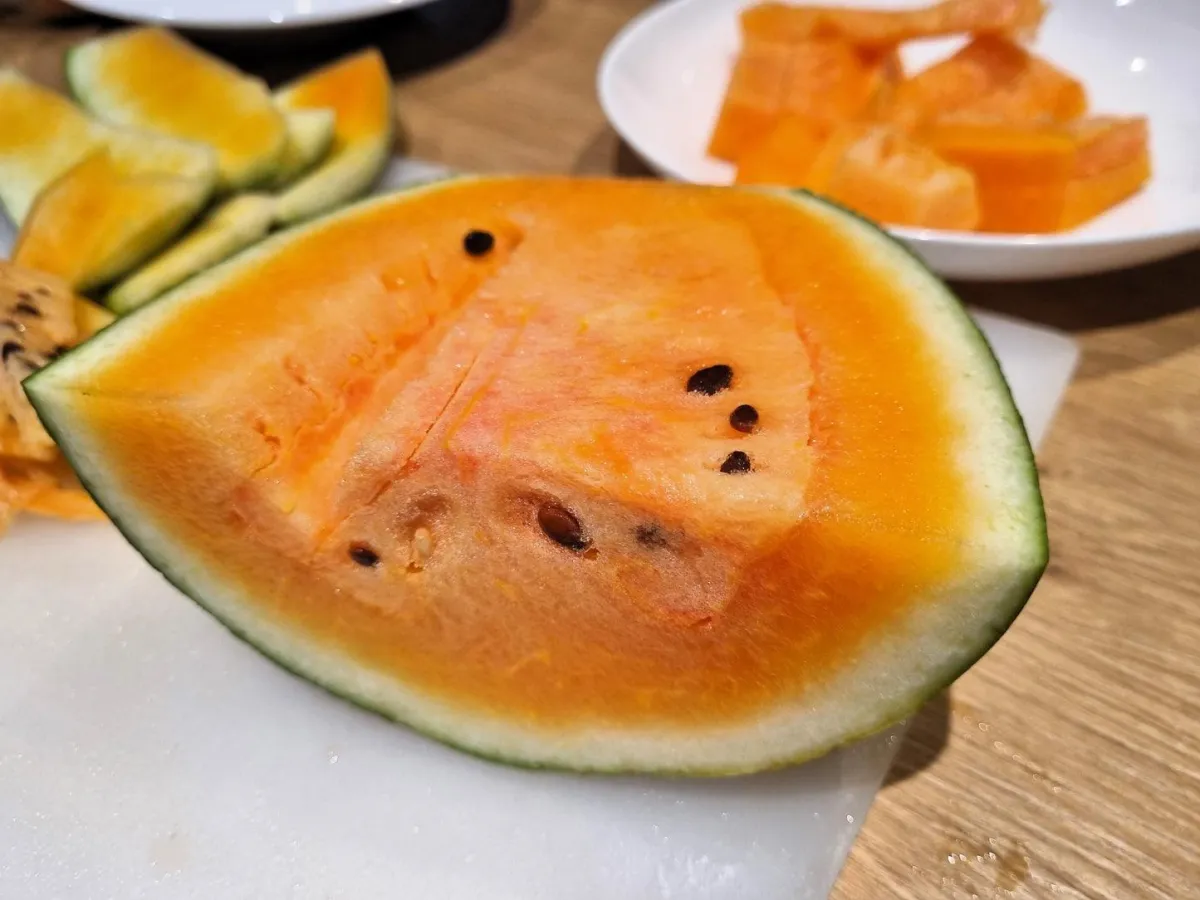 Orange Melon cut open