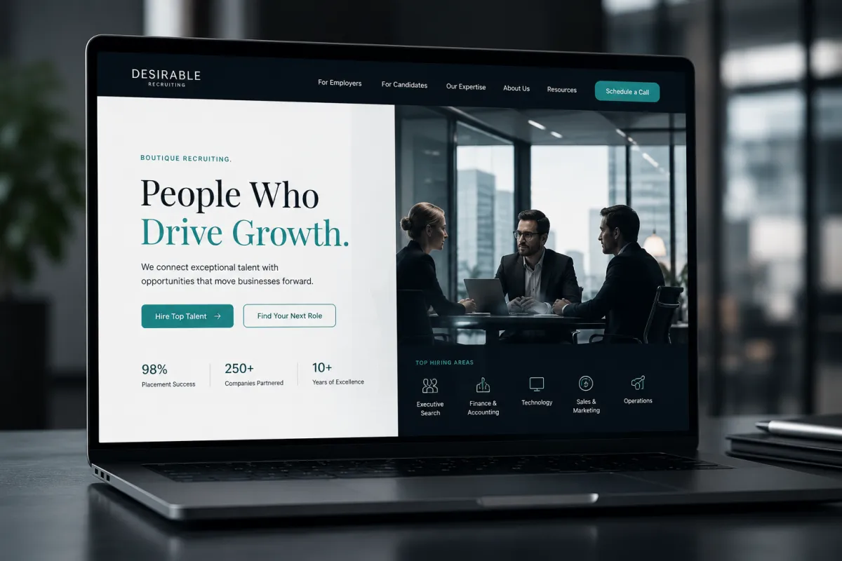 Recruiting Firm Website Mockup