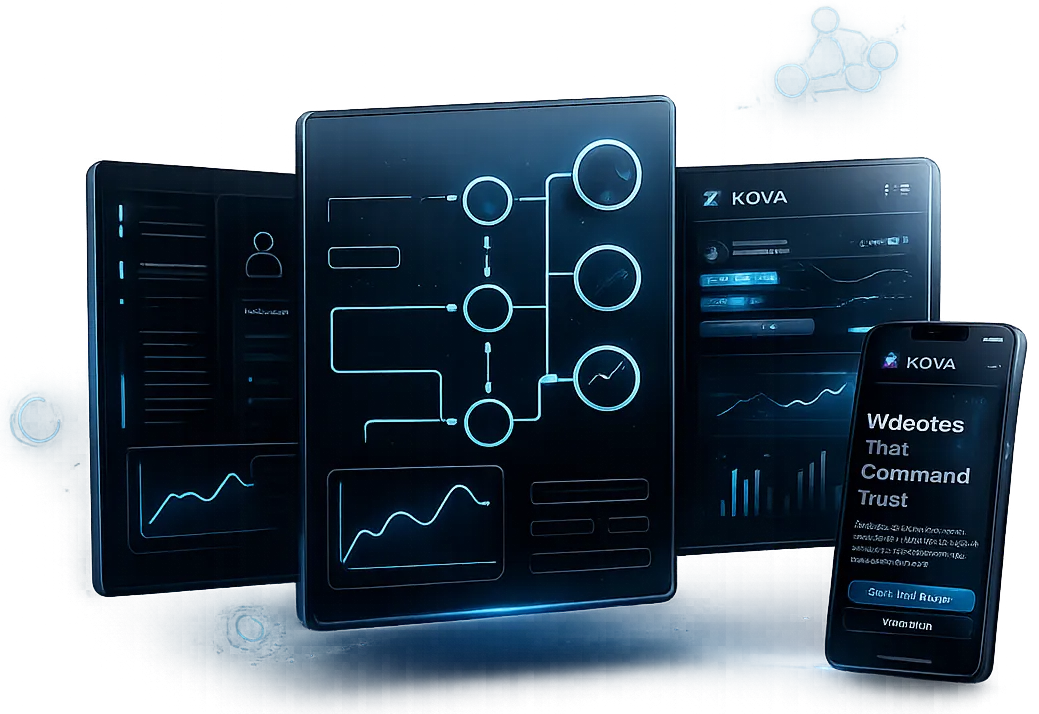 Automation pipelines and CRM dashboard dark UI mockup