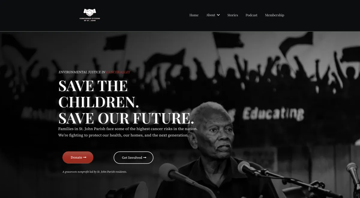 Concerned Citizens of St. John Website Mockup