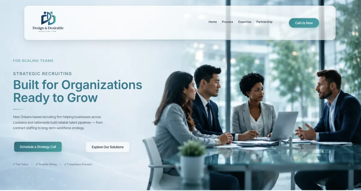 Design & Desirable Website Mockup
