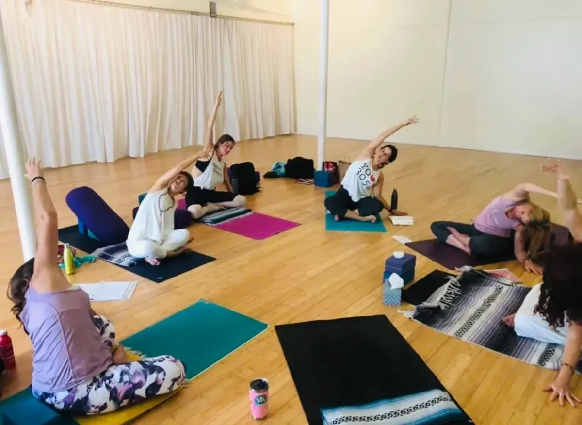 Women's yoga retreat class