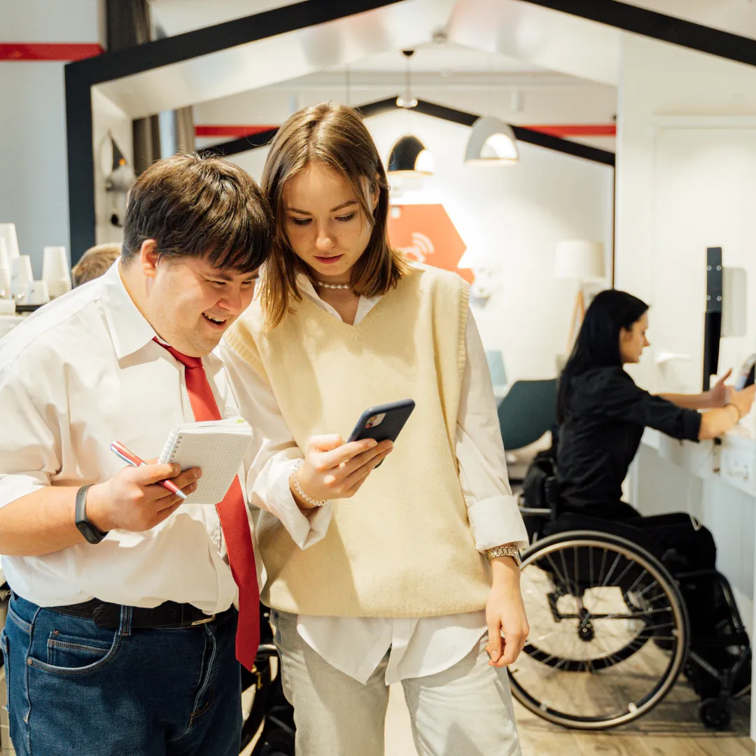 Payee, conservator or guardian helping person with disability with their money.