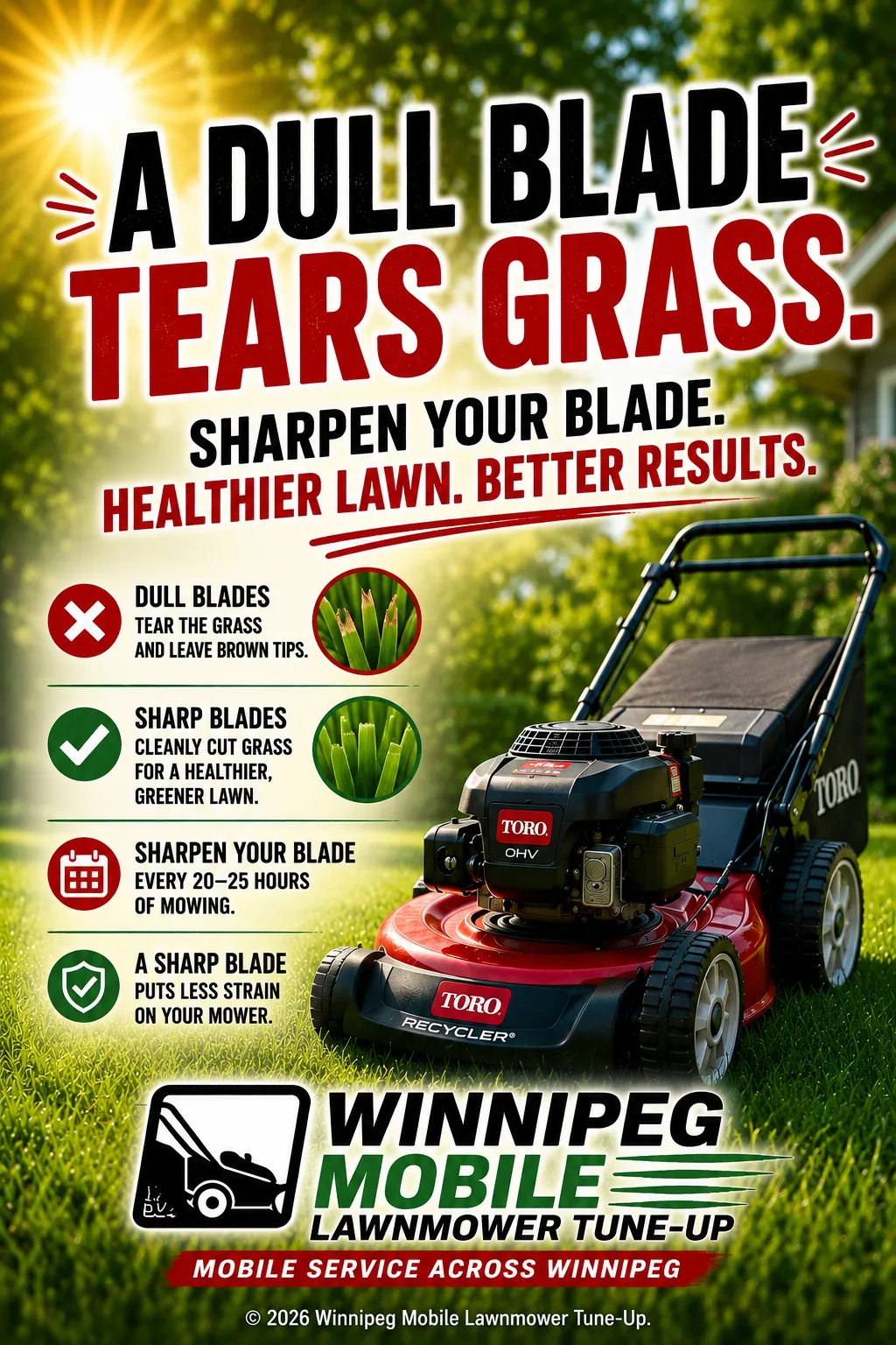 Winnipeg Mobile Lawn mower Tune-Up, mobile lawnmower repair