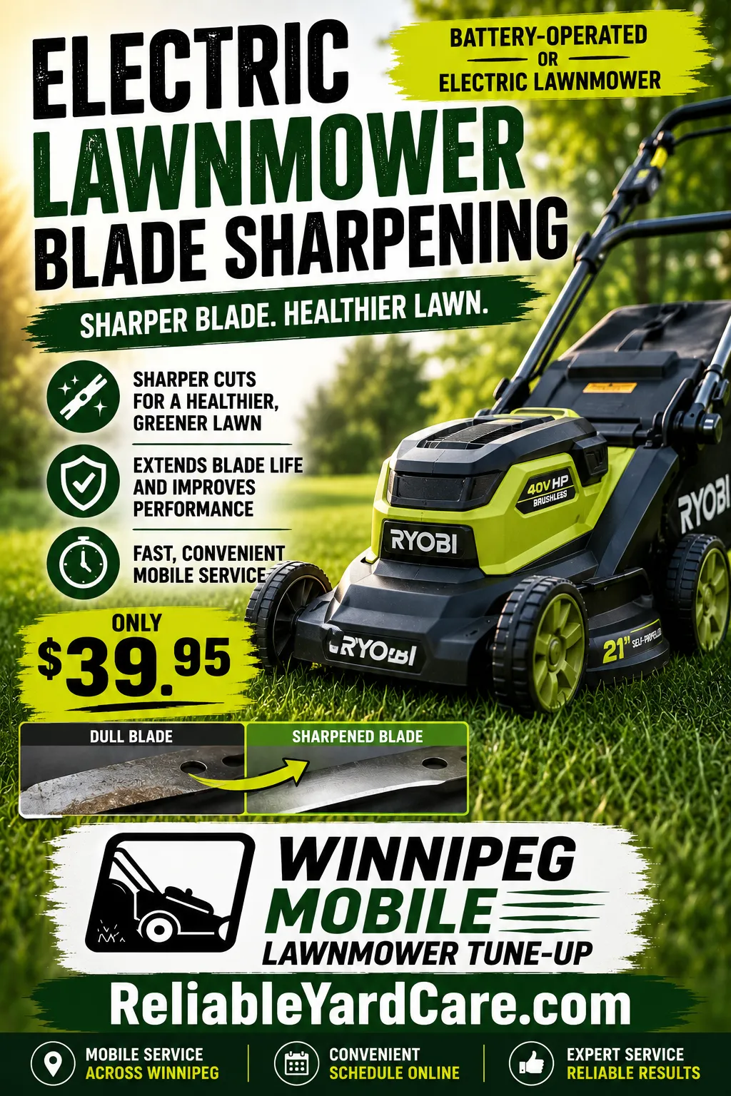 Winnipeg Mobile Lawn mower Tune-Up, mobile lawnmower repair