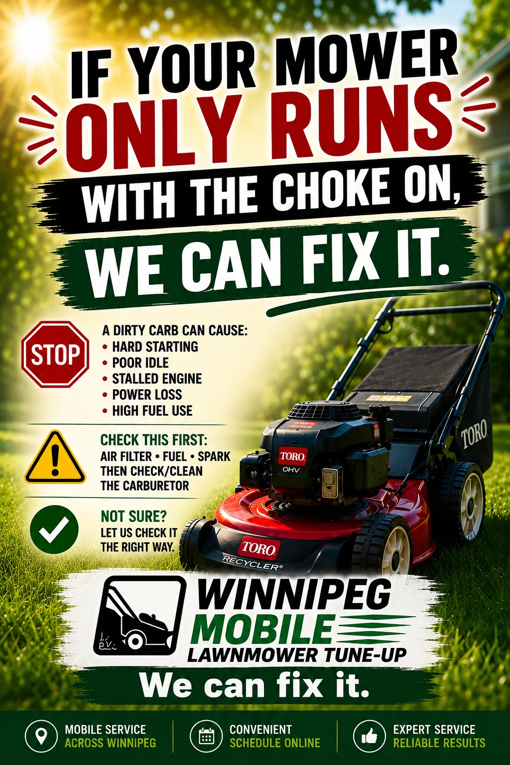 Winnipeg Mobile Lawn mower Tune-Up, mobile lawnmower repair