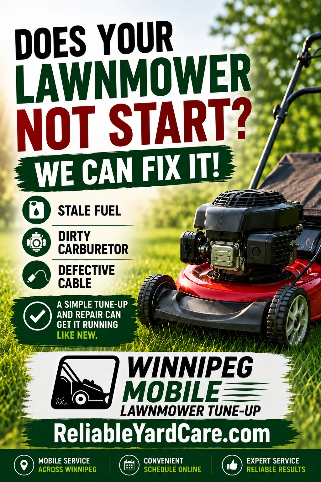 Winnipeg Mobile Lawn mower Tune-Up, mobile lawnmower repair