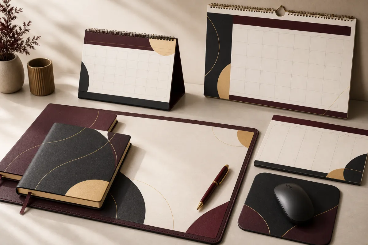 Branded deskpads, diaries, calendars and office planning products