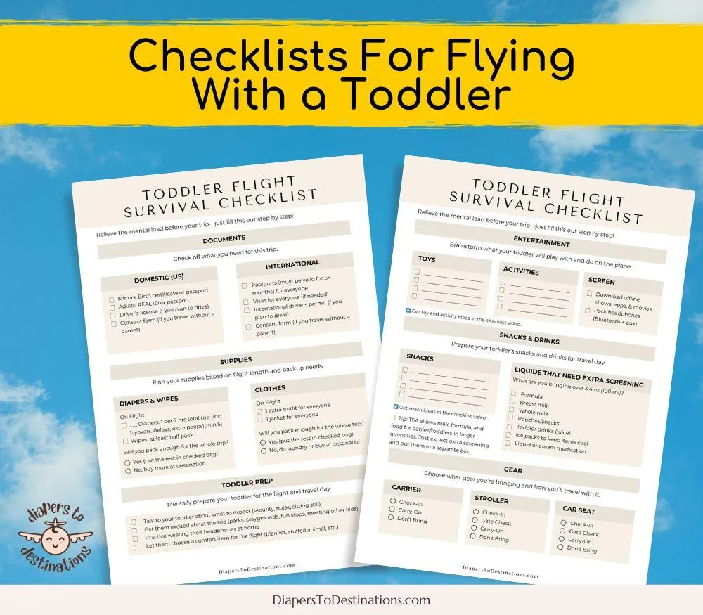 checklist for flying with a toddler