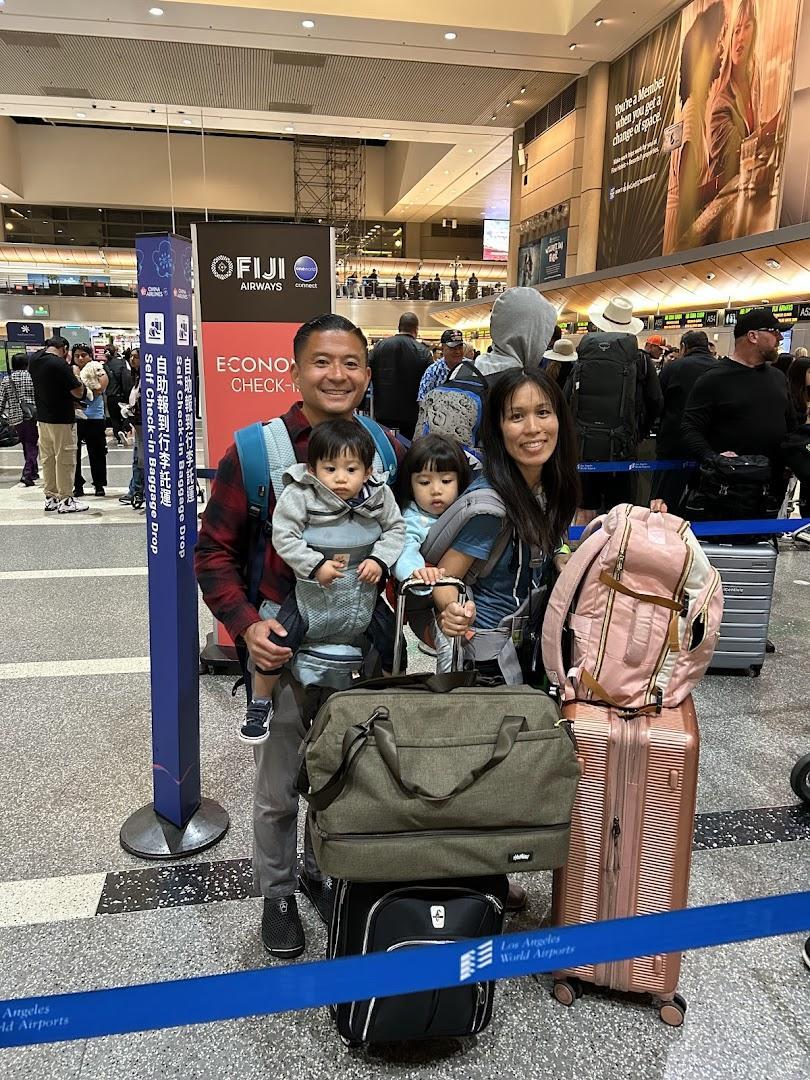 family with luggage
