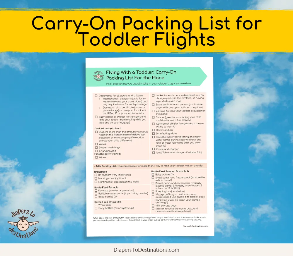 flying with a toddler carry-on packing list