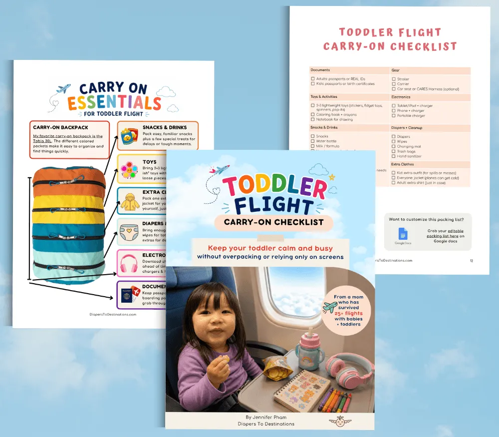 toddler flight carry on checklist