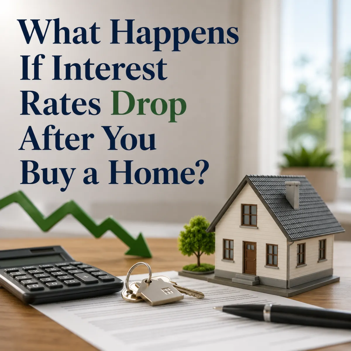 What happens if interest rates drop after you buy a home, including refinancing options, costs, savings, and break-even calculations.