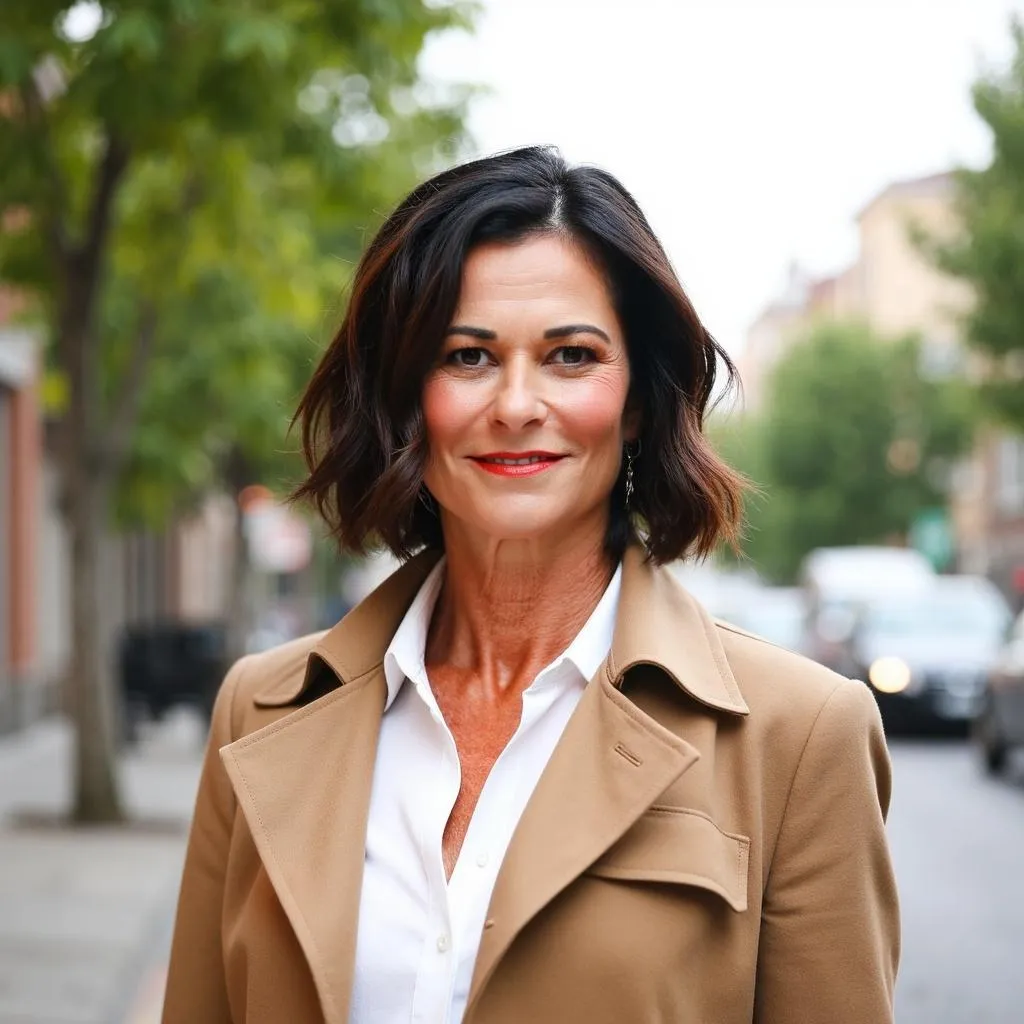 Portrait of Coach Melissa Scialfa in CIty Background with powerful voice and presence in a casual life environment.