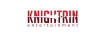 A red text logo reads "KNIGHTRIN entertainment" with a stylized, mirrored effect, perfect for your wedding DJ needs. It pairs seamlessly with our DJ &amp; photo booth in DC services, making every event unforgettable.