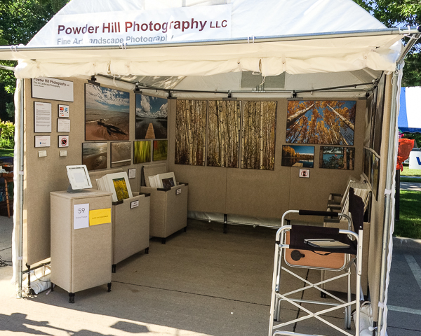 Art show tent set up for the art fair