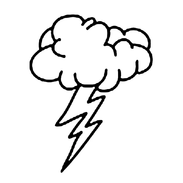Cloud with Lightning Tattoo