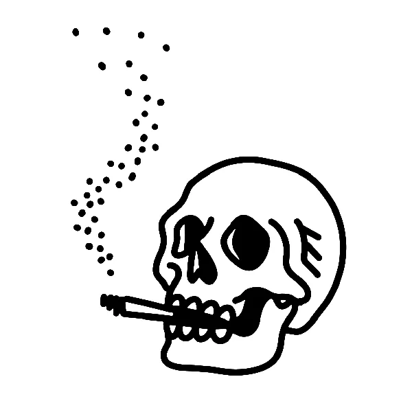 Skull Smoking Tattoo
