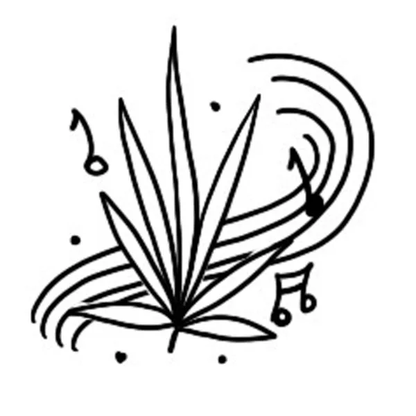420 Cannabis Leaf with music Tattoo