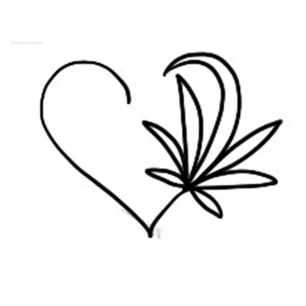 420 Cannabis Leaf Heart Tattoo