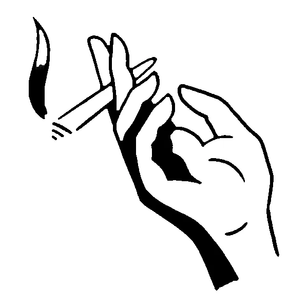 Hand Smoking Joint of Cannabis Tattoo