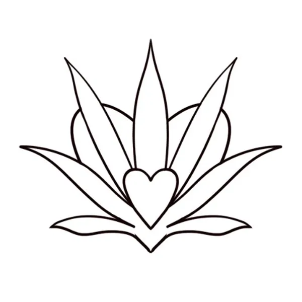 Cannabis Leaf with heart Tattoo