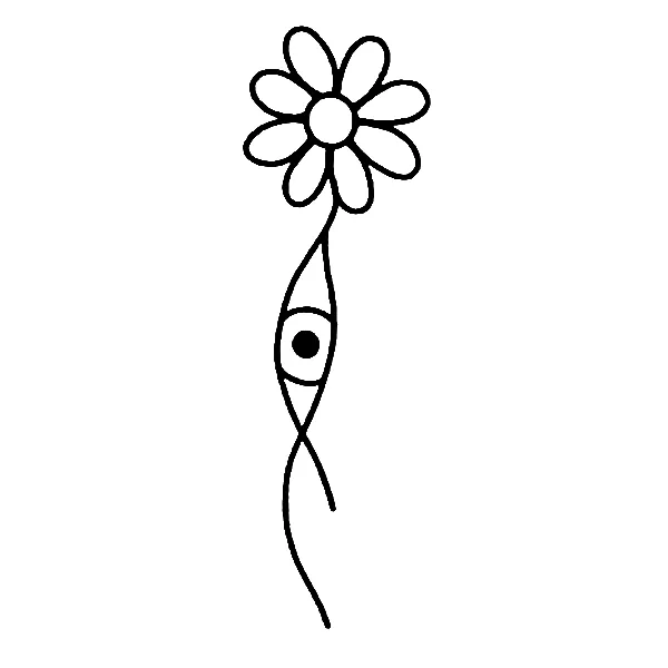 flower and eye Tattoo