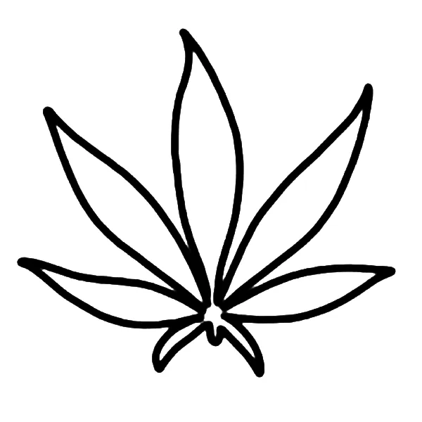 Cannabis Leaf Line Tattoo