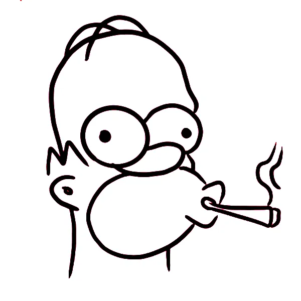 Homero smoking a joint Tattoo