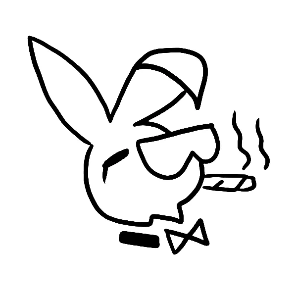 Bunny smoking a joint Tattoo