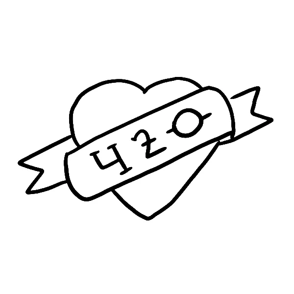 420 and Heart Tattoo