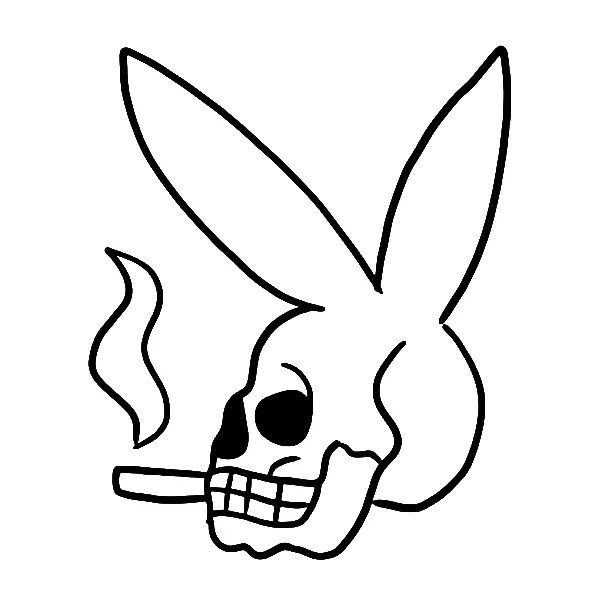 Rabbit smoking tattoo
