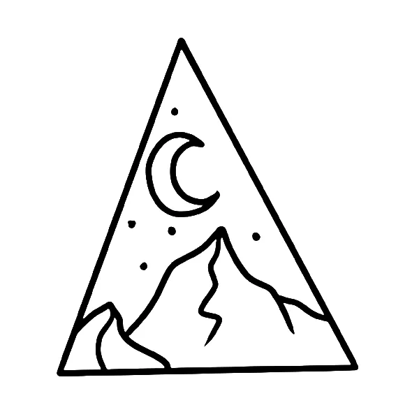 Night in triangle tattoo