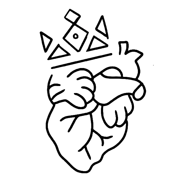 Heart with crown tattoo